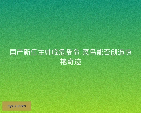 国产新任主帅临危受命 菜鸟能否创造惊艳奇迹